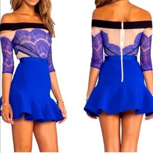 Three Floor Kloss Up Off the Shoulder Dress